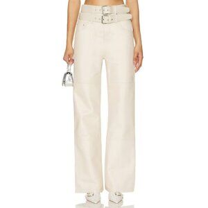 Deadwood Mirror Pants in Off White Leather